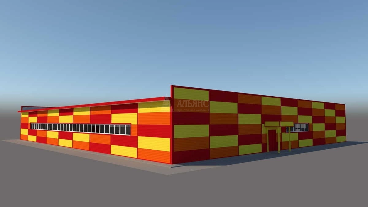 3D визуализация Торговый центр из сэндвич-панелей - фото 6