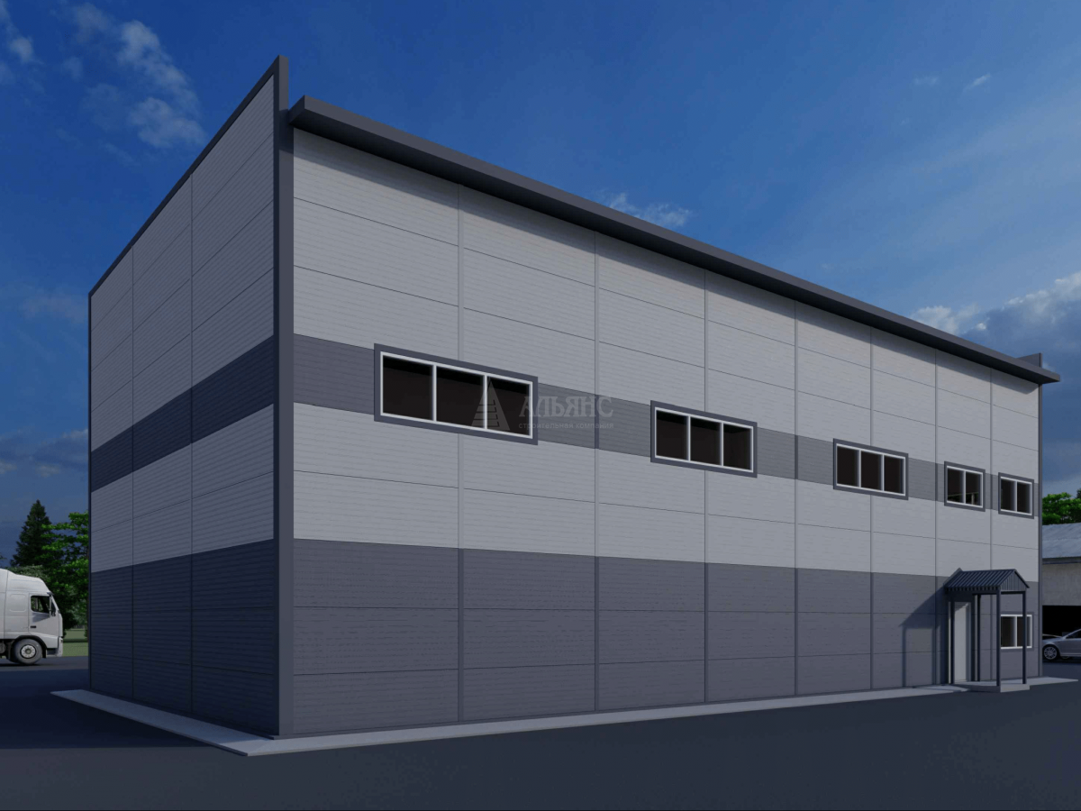 3D визуализация Склад из сэндвич-панелей - фото 3