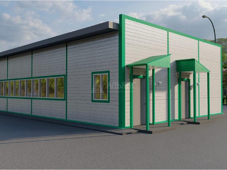 3D визуализация Офис из сэндвич-панелей - фото 1