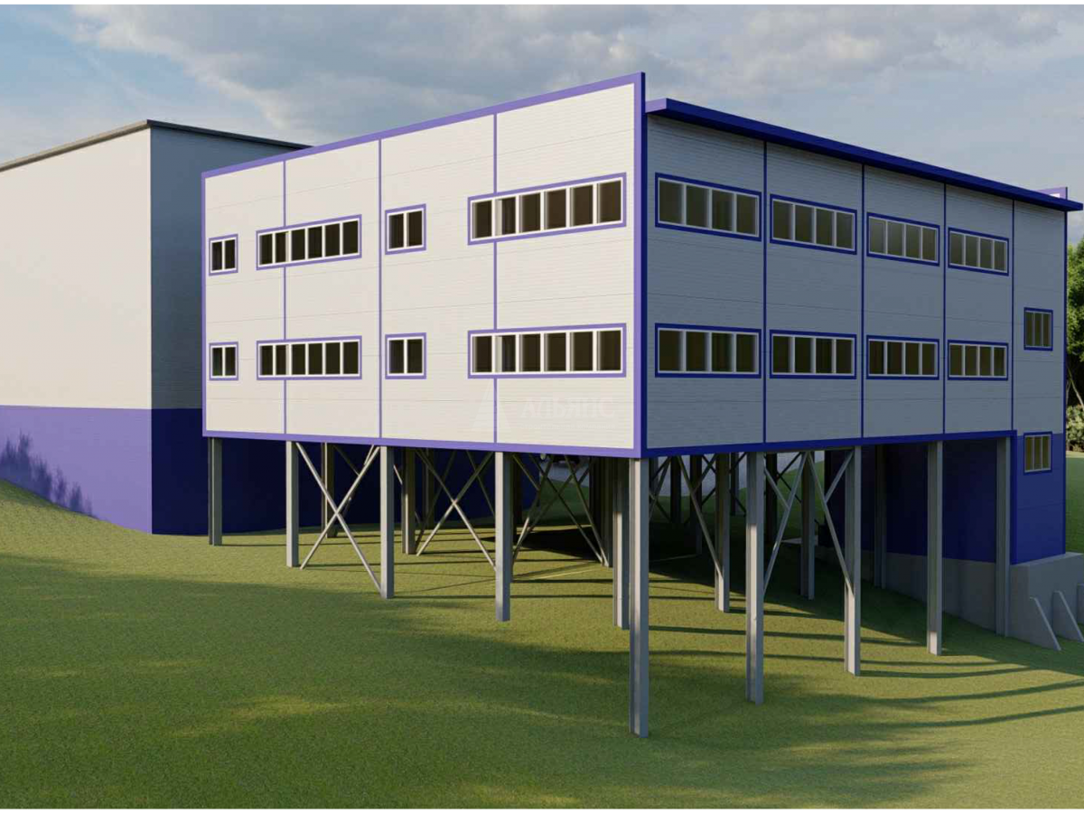 3D визуализация Производственный корпус из сэндвич-панелей - фото 3