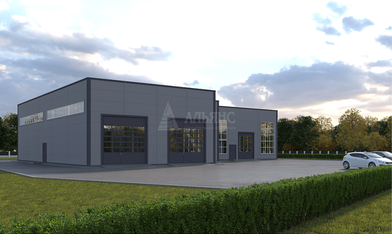 3D визуализация СТО из сэндвич-панелей - фото 2